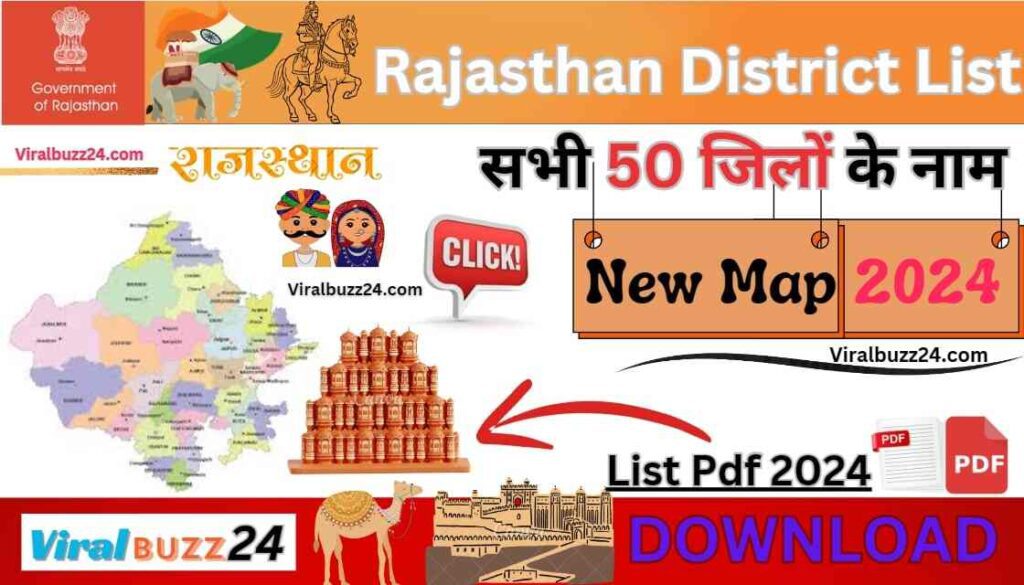 Rajasthan District List Pdf With Map 2024 Easy To Learn Rajasthan District List