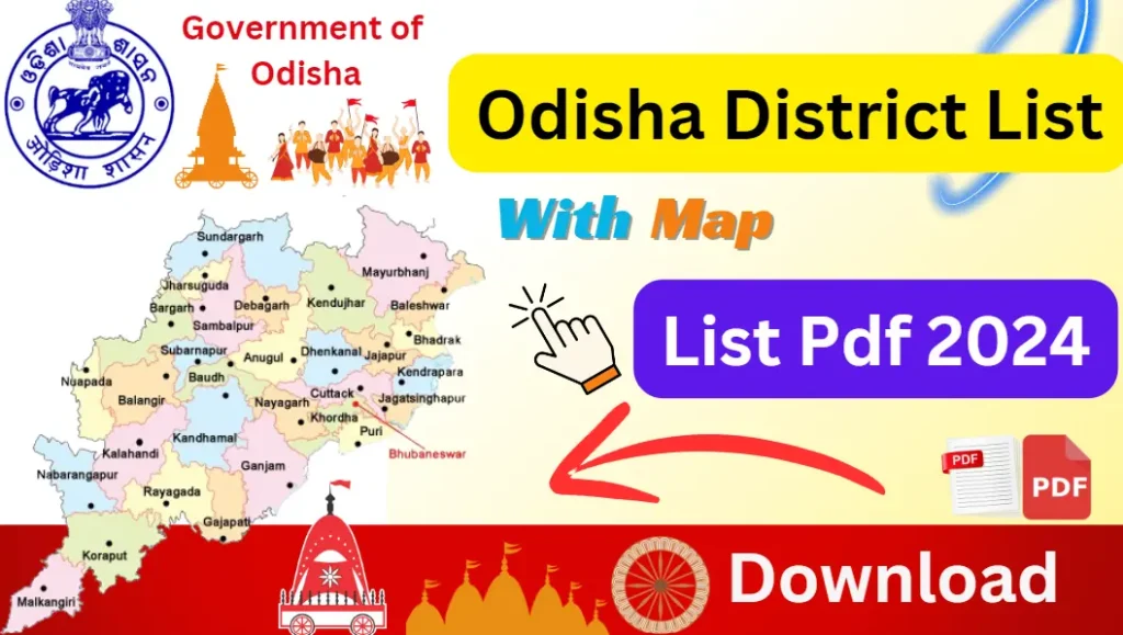 Odisha District List 2024 Best Map सभी 30 जिलों के नाम Click Here Odisha District List