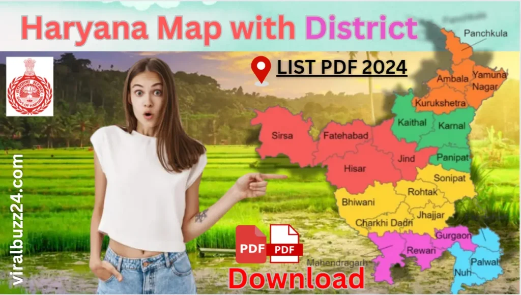 Haryana Map With District 2024 Best Pdf 22 जिलों के नाम Haryana Map With District